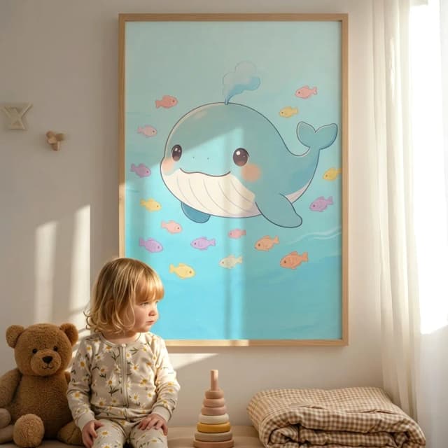 Quadro Decorativo Infantil - A Baleia Azul