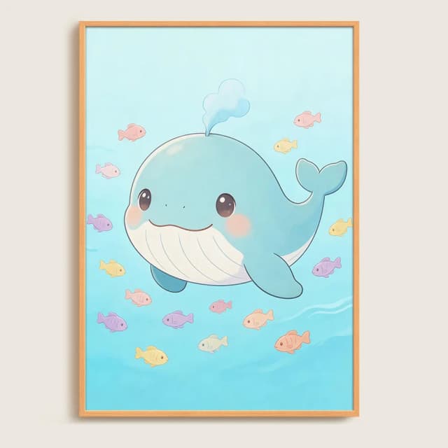 Quadro Decorativo Infantil - A Baleia Azul