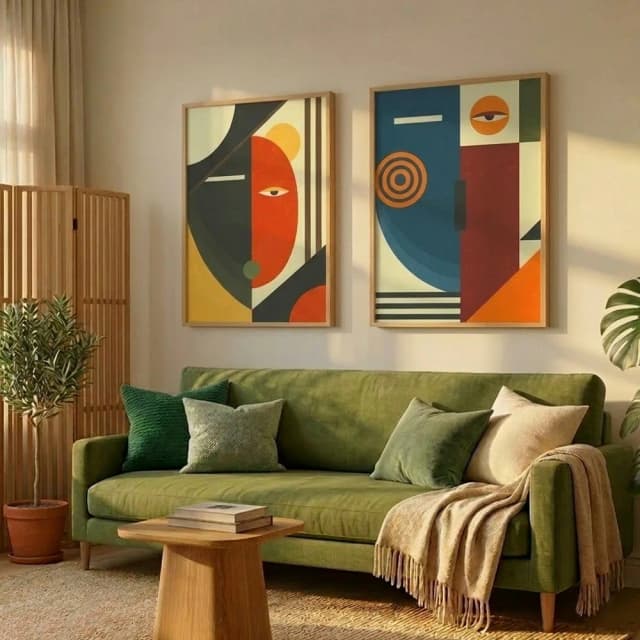Kit Quadros Decorativos Abstract Cubism