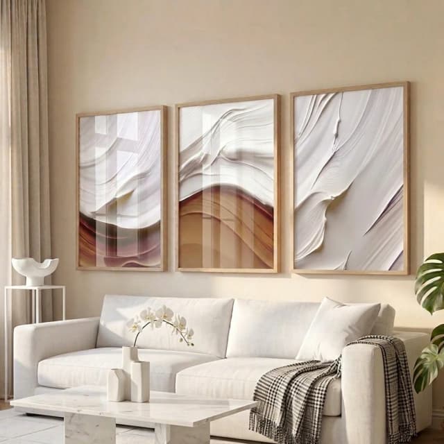 Kit Quadros Decorativos - Ensaio Abstrato em Gesso