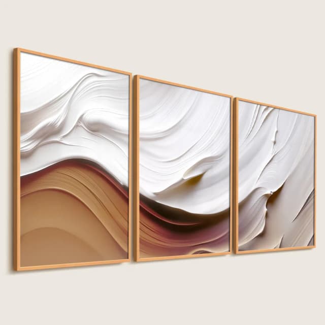 Kit Quadros Decorativos - Ensaio Abstrato em Gesso